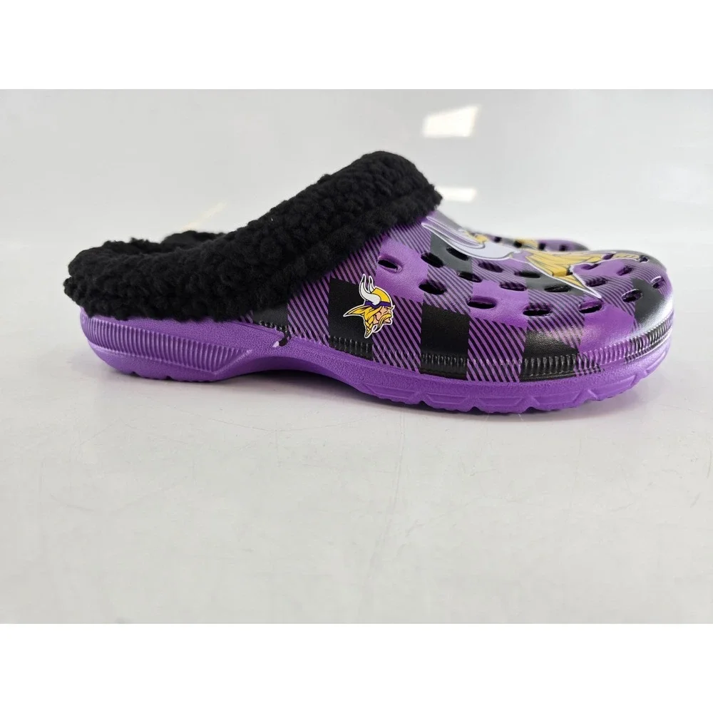 NWT‎ FOCO Men's NFL Minnesota Vikings Sherpa Lined Clogs - Size 9/10